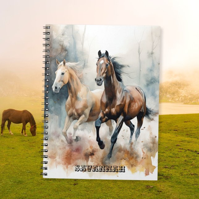Caderno Espiral Notebook espiral de cavalos selvagens ocidentais (Criador carregado)