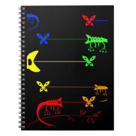 Caderno Espiral Notebook espiral de cor múltipla Rainbow Chameleon