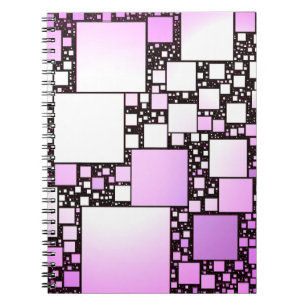 Caderno Espiral Notebook espiral de dança quadrada rosa e branco