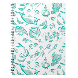 Caderno Espiral Notebook espiral de desenho de tinta da cozinha ch