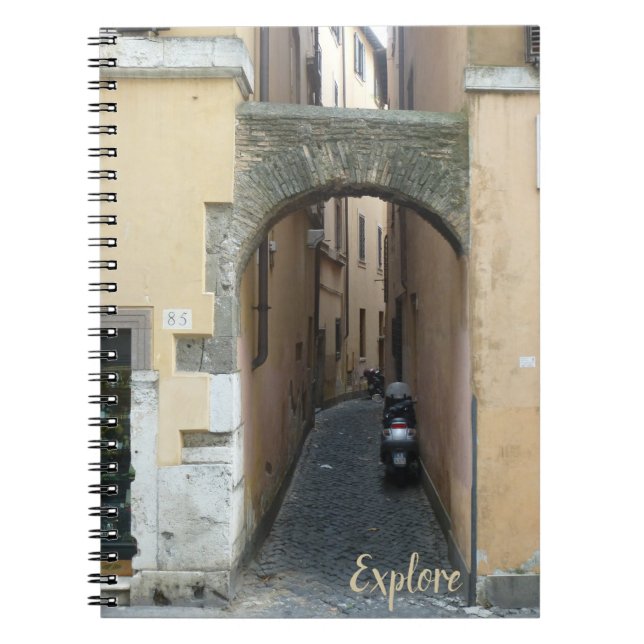 Caderno Espiral Notebook Espiral De Foto De Passageway Italiano Cê (Frente)