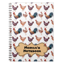 Notebook espiral de frango da Monica
