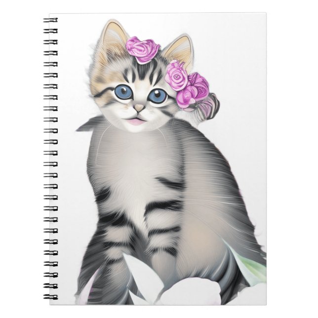 Caderno Espiral Notebook espiral de gato bonito (Frente)