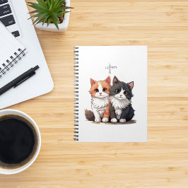 Caderno Espiral Notebook espiral de gatos de cartoon giro