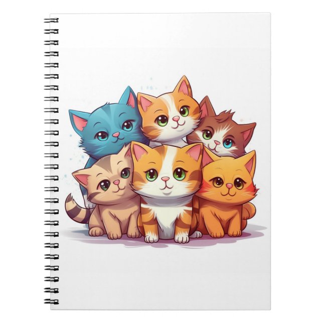 Caderno Espiral Notebook espiral de gatos giros (Frente)