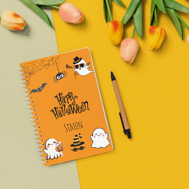 Caderno Espiral Notebook Espiral de Halloween bonito e assustador