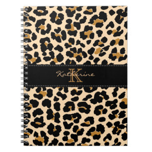 Caderno Espiral Notebook espiral de impressão Leopard de monogram