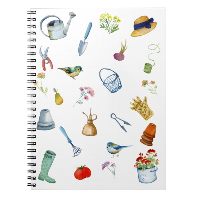 Caderno Espiral Notebook espiral de jardinagem de aquarelas (Frente)