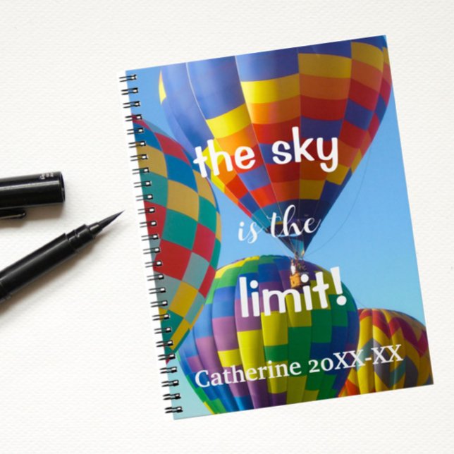 Caderno Espiral Notebook espiral de nome dos balões de ar quente c (A bright, cheerful spiral  notebook to liven up back to school or any time!)