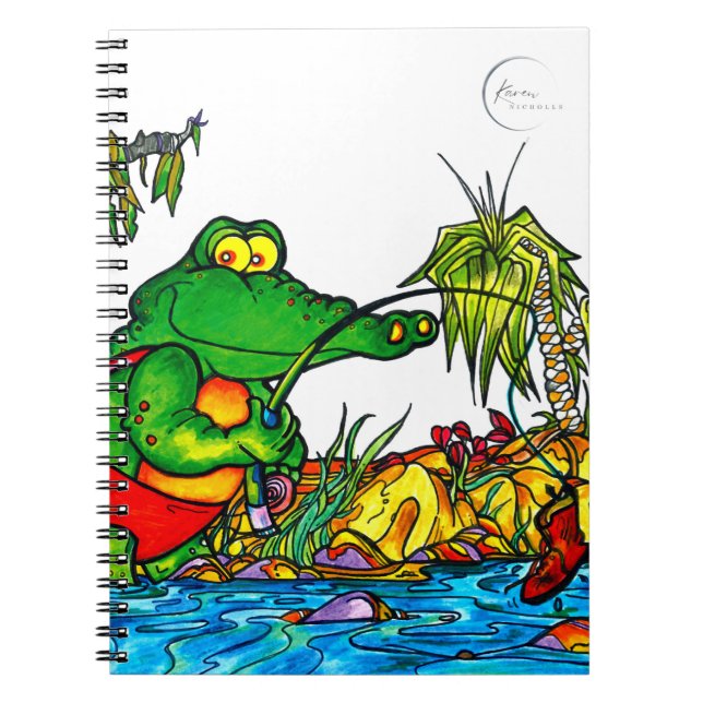 Caderno Espiral Notebook espiral de pesca de crocodilo (Frente)