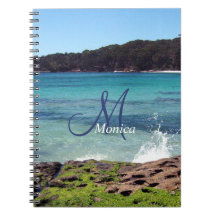 Notebook espiral de praia personalizado do Oceano