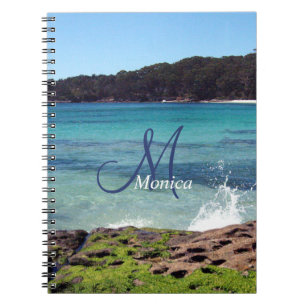 Caderno Espiral Notebook espiral de praia personalizado do Oceano