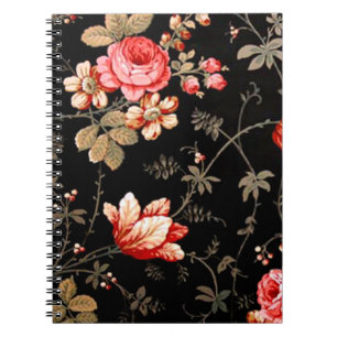 Caderno Espiral Notebook espiral de rosas cor-de-rosa selvagens