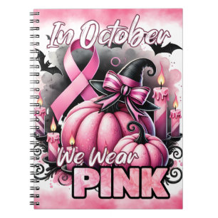 Caderno Espiral Notebook espiral de sensibilização para o Cancer d