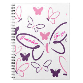 Caderno Espiral Notebook Espiral De Sonhos De Borboleta - "Lembro-