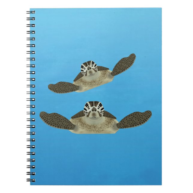 Caderno Espiral Notebook espiral de tartarugas marinhas (Frente)