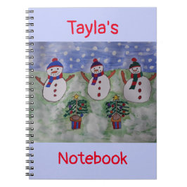 Caderno Espiral Notebook espiral de três homens de neve de Natal