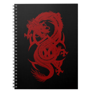 Caderno Espiral Notebook espiral do dragão vermelho Xiuhcoatl