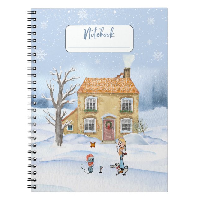 Caderno Espiral Notebook espiral do tema Winter (Frente)
