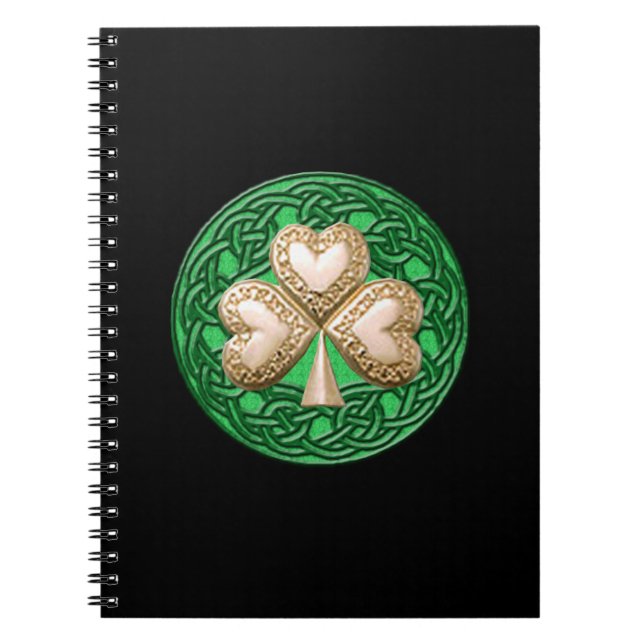 Caderno Espiral Notebook espiral Dourado Shamrock (Frente)