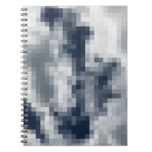 Notebook Espiral em Nuvem Pixelado