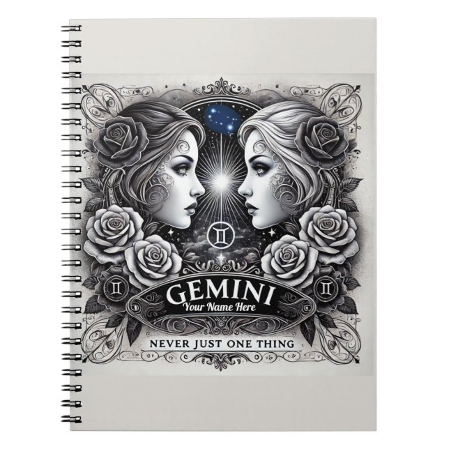Caderno Espiral Notebook espiral Gemini "Nunca Só Uma Coisa" (Frente)