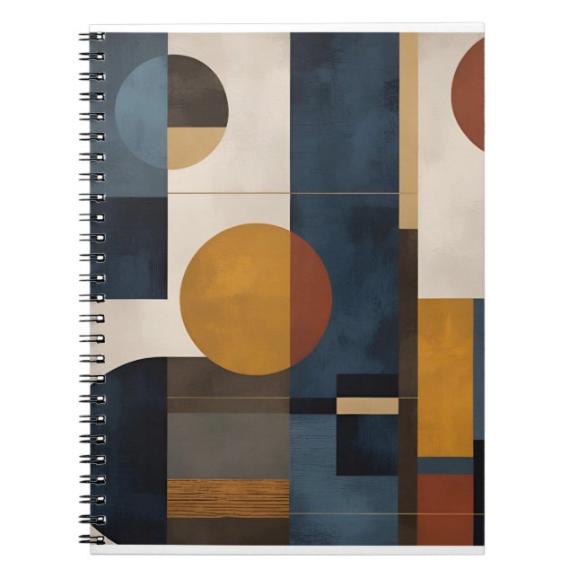 Caderno Espiral Notebook Espiral Geométrico Moderno - Abst Minimal (Frente)