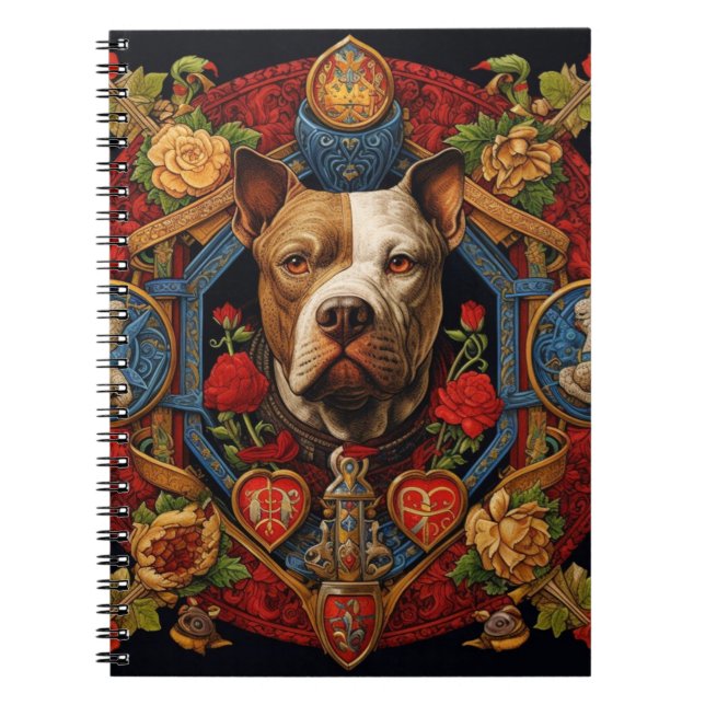 Caderno Espiral Notebook espiral Heraldic Pitbull " Pittie " (Frente)