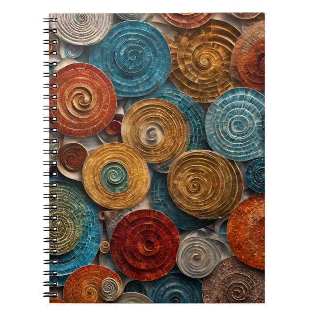 Caderno Espiral Notebook espiral-mosaico - Tom terrestre e oceânic (Frente)