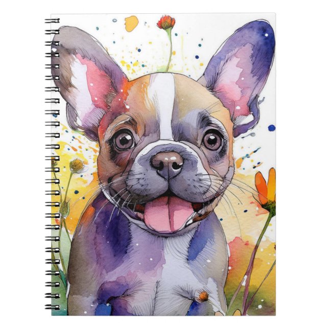 Caderno Espiral Notebook Espiral para Bulldog Francês (Frente)