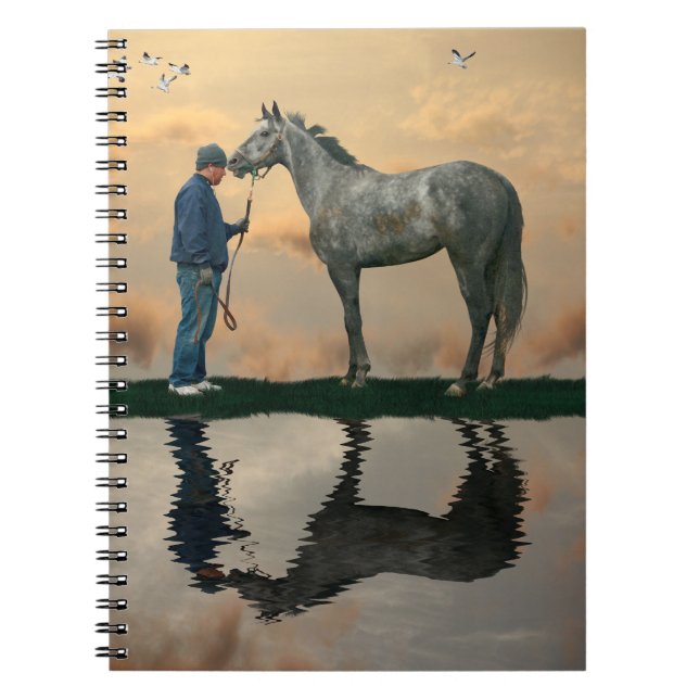 Caderno Espiral Notebook Espiral Para Cavalos De cinza E Alcance D (Frente)