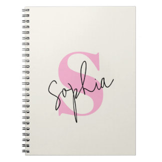 Caderno Espiral Notebook Espiral para Pastel Monograma Elegante