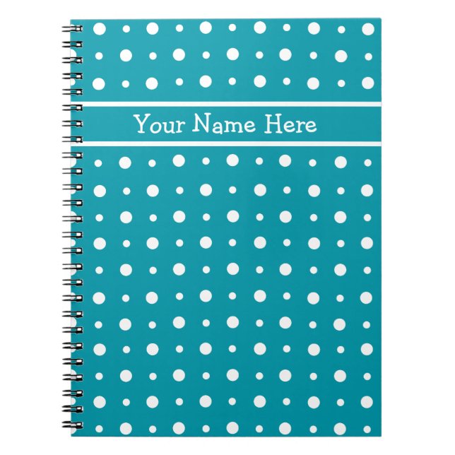 Caderno Espiral Notebook espiral personalizado, Bolinhas brancas n (Frente)