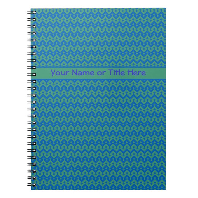 Caderno Espiral Notebook Espiral Personalizado, Esmeralda e Azul G (Frente)