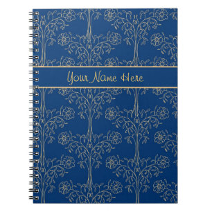 Caderno Espiral Notebook Espiral Personalizado, Padrão Azul de Efe