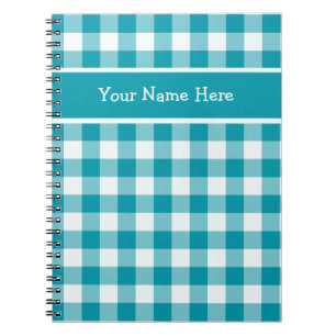 Caderno Espiral Notebook Espiral Personalizado, Padrão de Gingham 