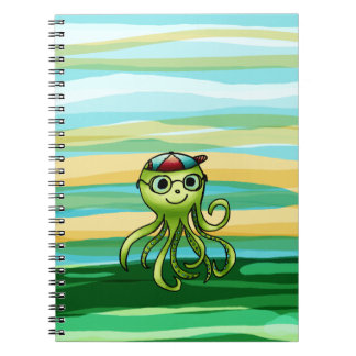 Caderno Espiral Notebook espiral, polvo bonito com chapéu e óculos