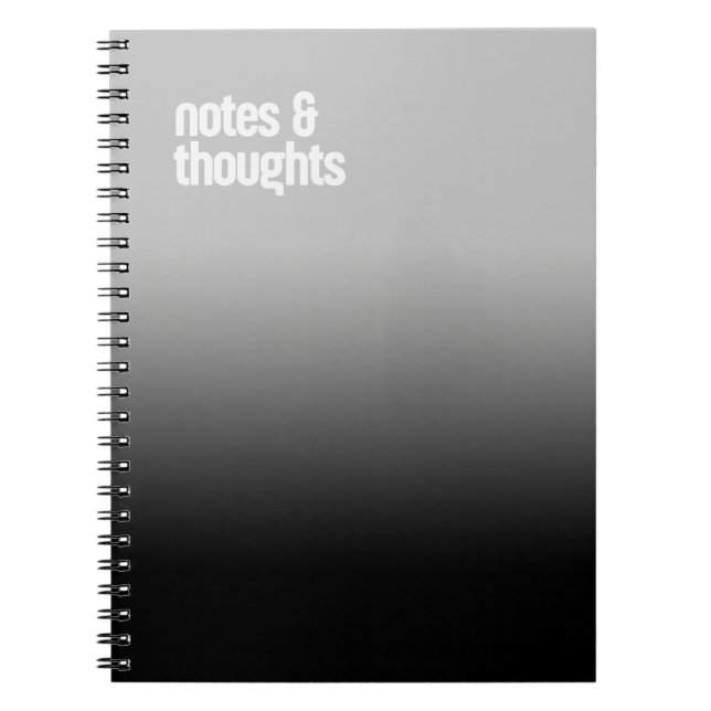 Caderno Espiral Notebook espiral preto - diário "Notas e Pensament (Frente)