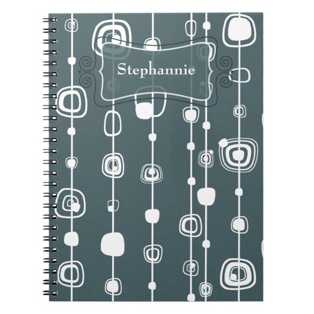 Caderno Espiral Notebook espiral Retro Blue Squares 1950, de 70 an (Frente)