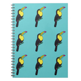 Caderno Espiral Notebook espiral turquesa tropical tucano