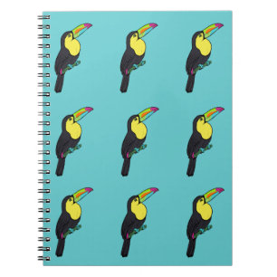 Caderno Espiral Notebook espiral turquesa tropical tucano