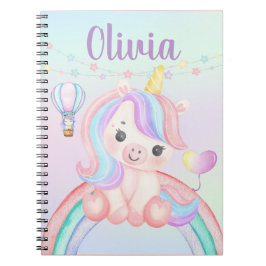 Caderno Espiral Notebook Espiral Unicorn - Design de Pastel Whimsi