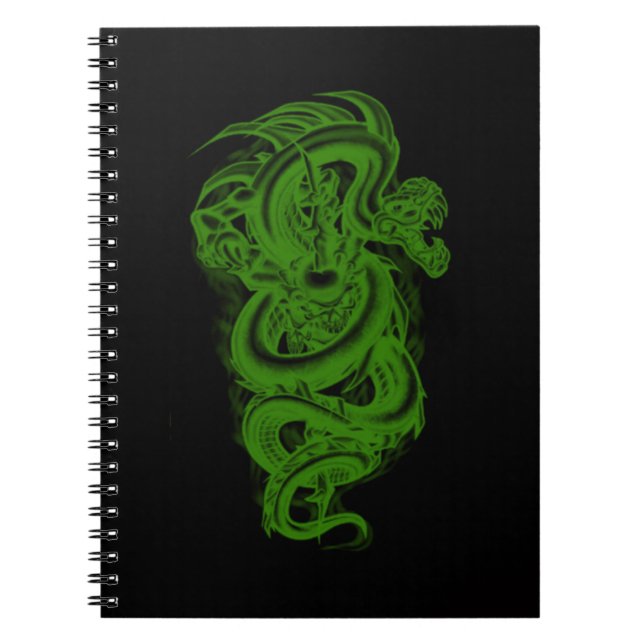 Caderno Espiral Notebook Espiral Verde Serpente (Frente)