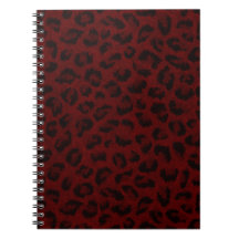 Notebook espiral vermelho-leopardo