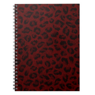Caderno Espiral Notebook espiral vermelho-leopardo