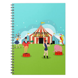 Caderno Espiral Notebook espiral Vintage Circus personalizável