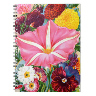 Caderno Espiral Notebook espiral vitoriano de girassol