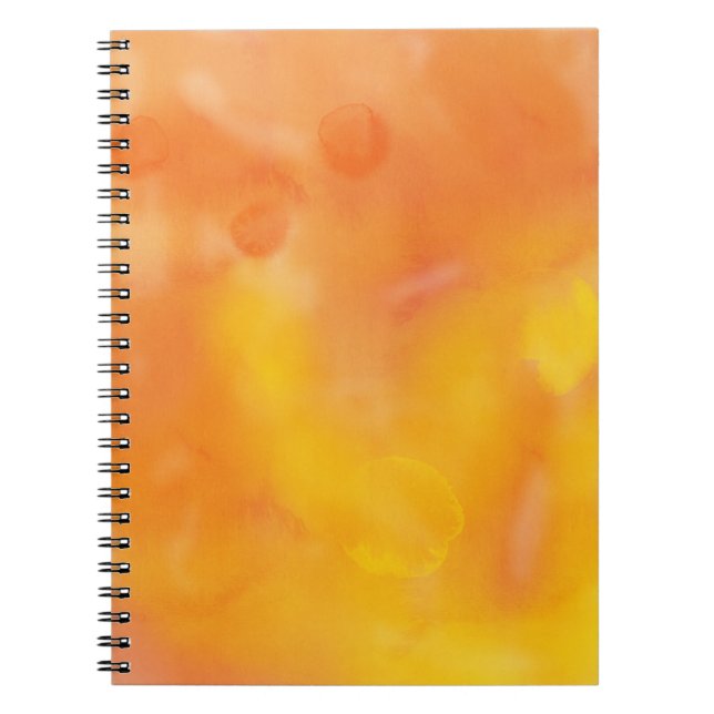 Caderno Espiral Notebook espiralado cor de água laranja e amarelo (Frente)