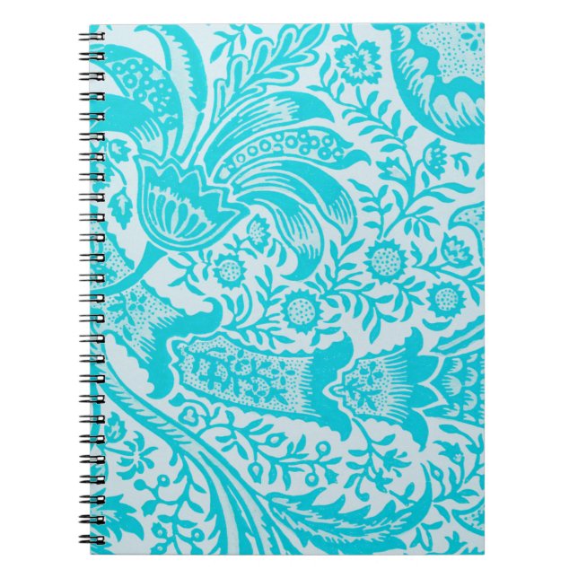 Caderno Espiral Notebook Estilo Vintage Aqua Turquoise Espiral (Frente)