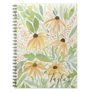 Caderno Espiral Notebook Fall Floral Suspensão de Olhos Pretos